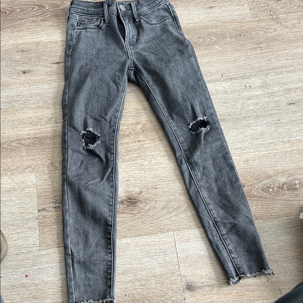 Old Navy Charcoal Distressed Skinny Jeans